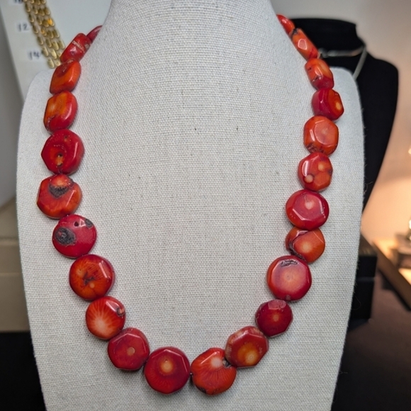 Vintage Sterling & Coral Necklace - Picture 3 of 12